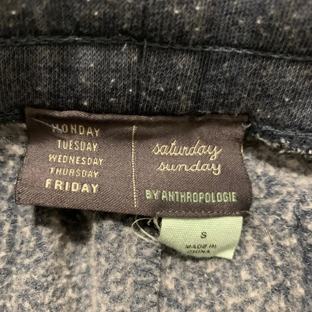 Saturday Sunday Anthropologie Jogger Sweatpants Womens S Lounge Blue Acid Wash